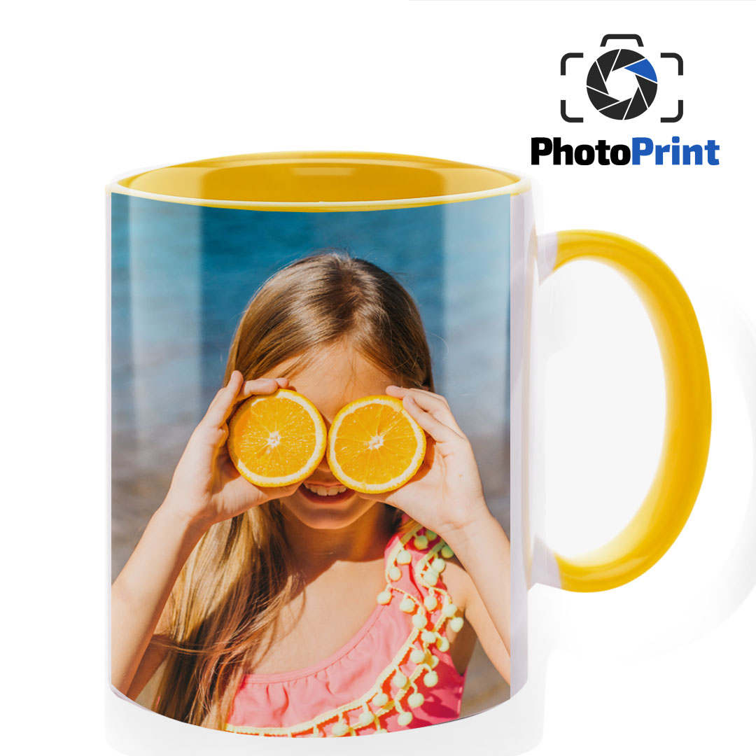 Цветна чаша жълта PhotoPrint